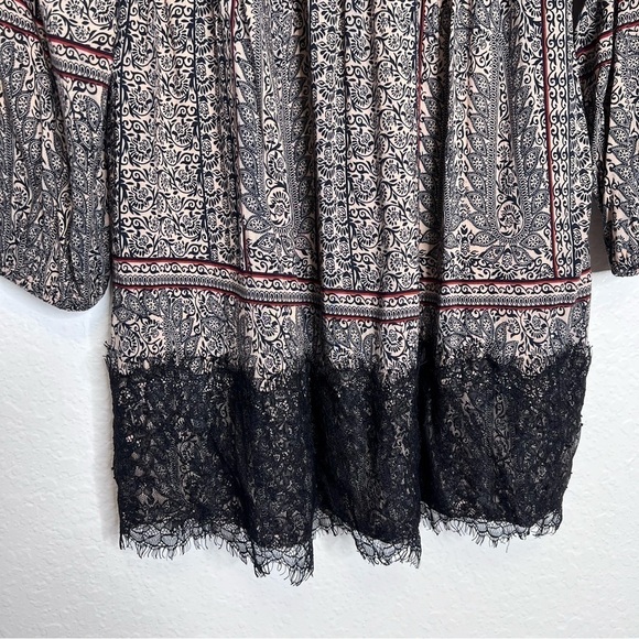 Anthropologie Vanessa Virginia Top Women XS Augusta Flora Lace Hem Blouse Boho - Picture 4 of 10